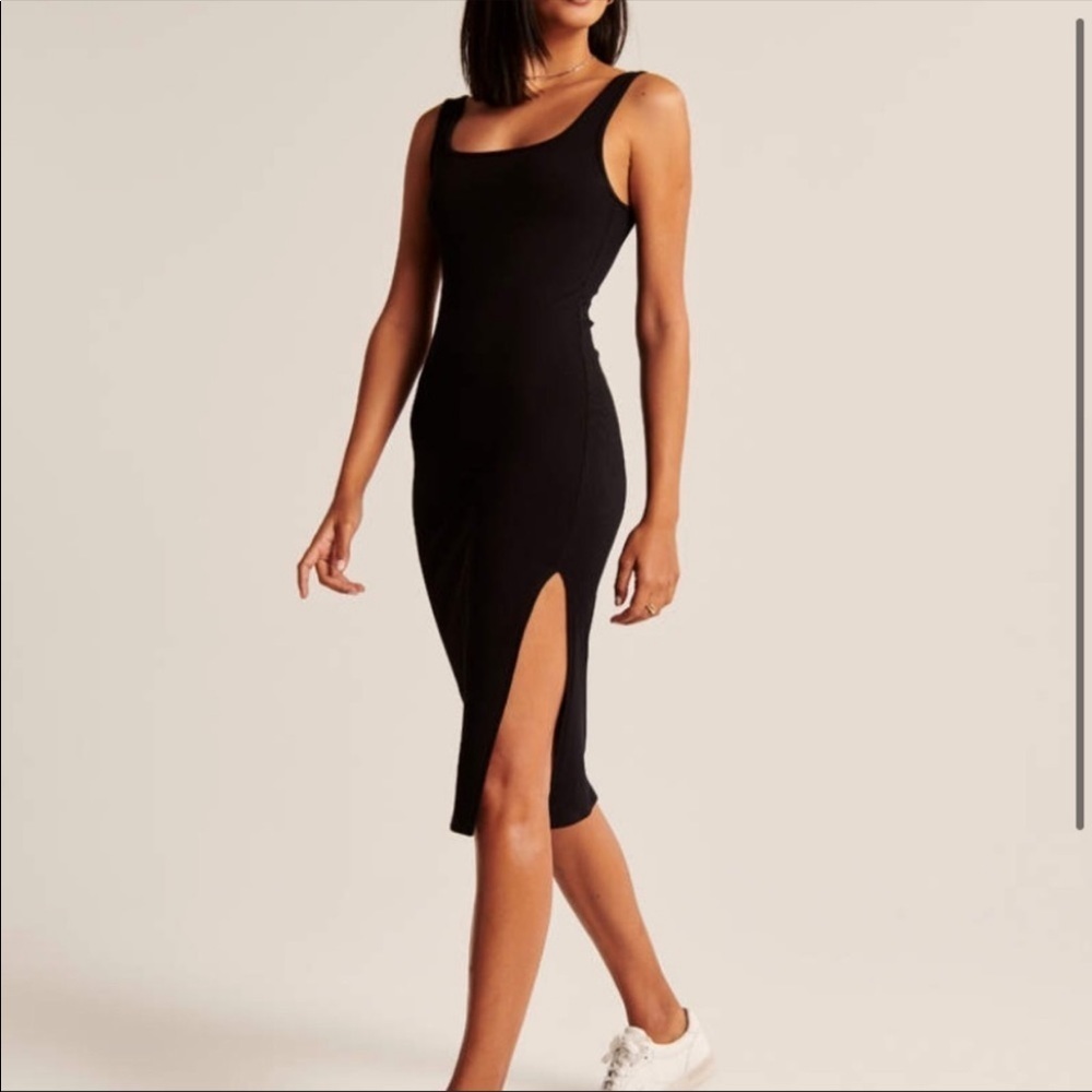 NWT Abercrombie Ribbed MIDI Dress - dusty rose - XL